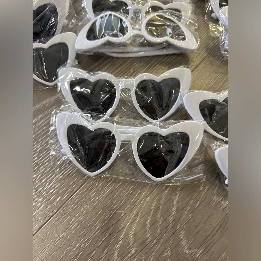 White Heart Sunglasses Bulk Lot 74 Pairs Party Favors Bachelorette Wedding NWO - Picture 6 of 8